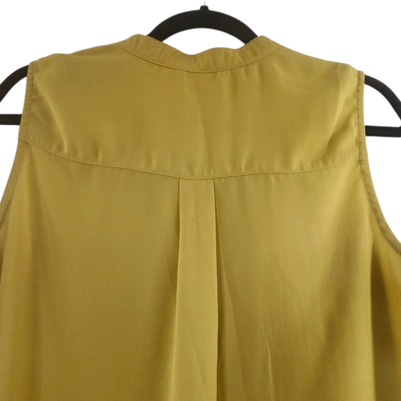 Size M Yellow Mustard Sleeveless Blouse Elegant and Vibrant - Picture 4 of 9
